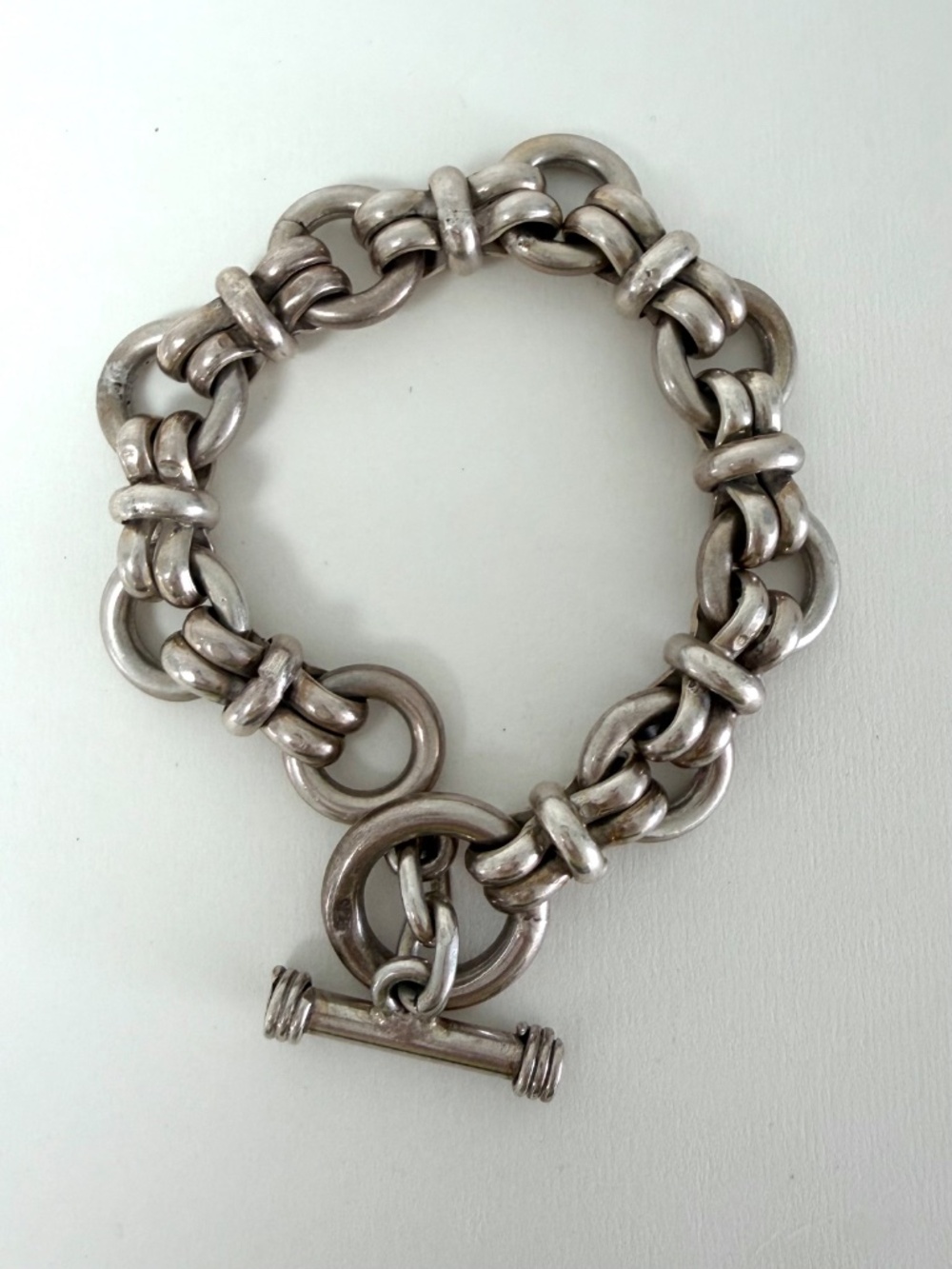 Sundance Heavy 925 Sterling Double Link Chunky Toggle Bracelet 58g 7.5" - Picture 4 of 7